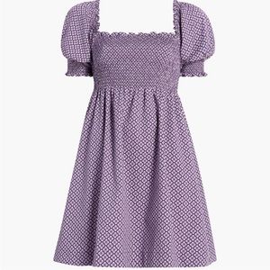 Hill House Athena Nap Dress Plum Jacquard EUC